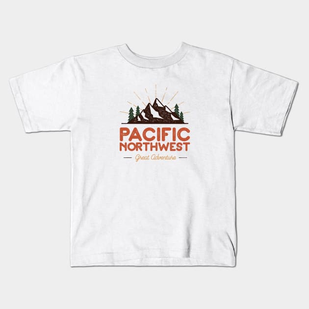 Pacific Northwest Kids T-Shirt by happysquatch